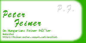 peter feiner business card
